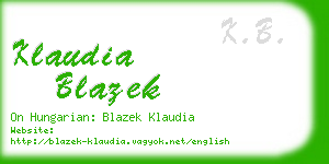 klaudia blazek business card
